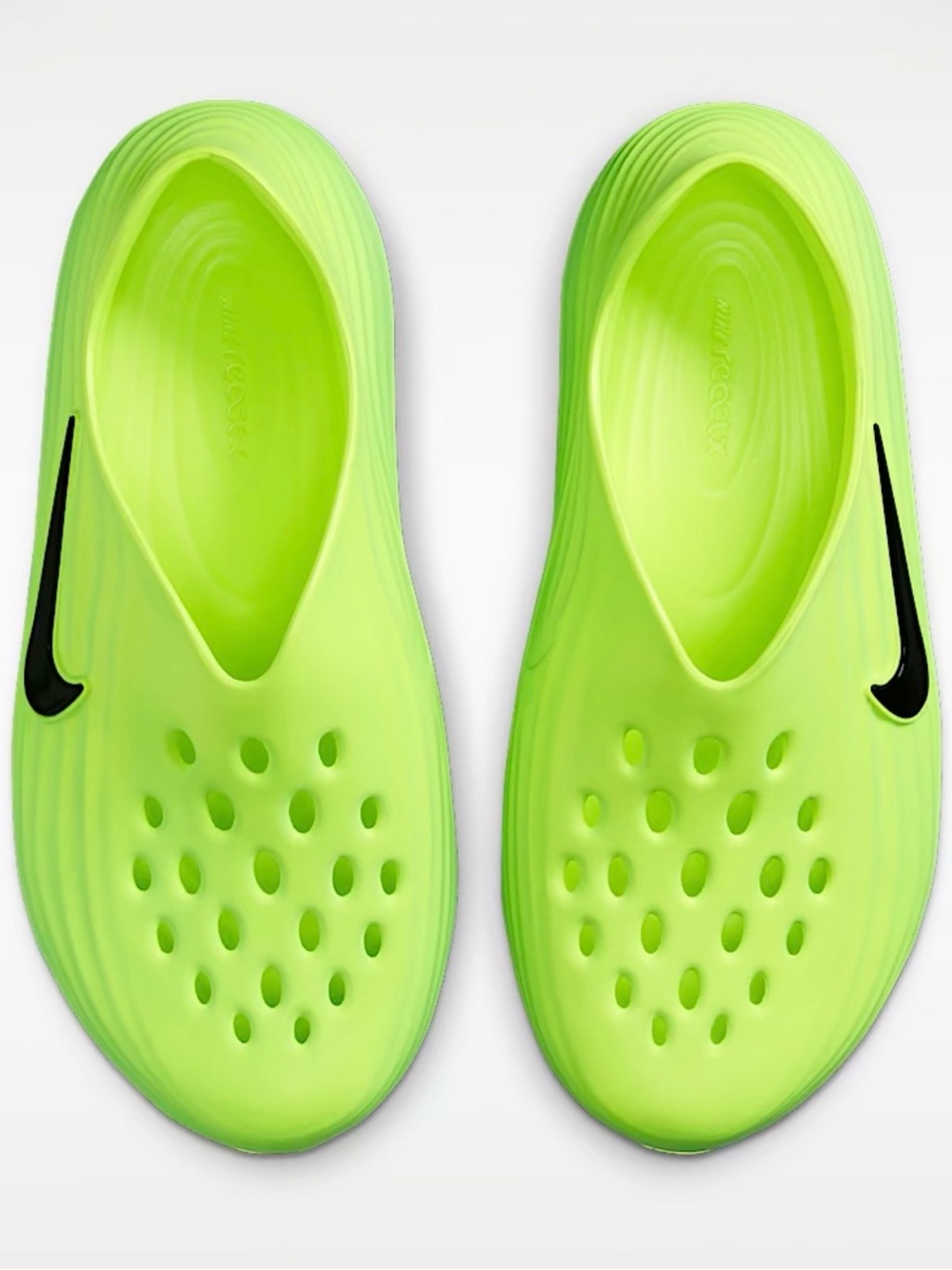 Nike Men’s Neon Lime Slip-On Water Shoes with Black Swoosh